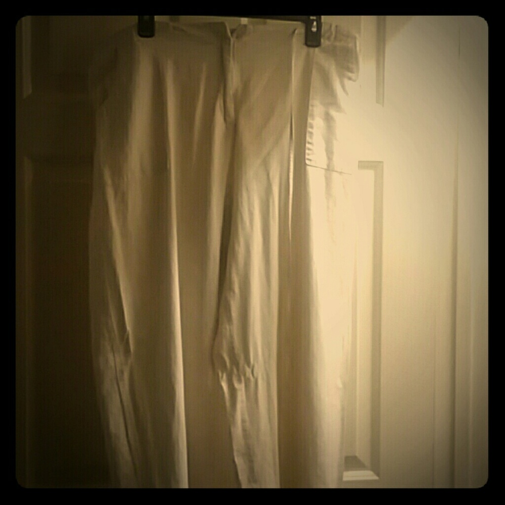 White drawstring linen pants